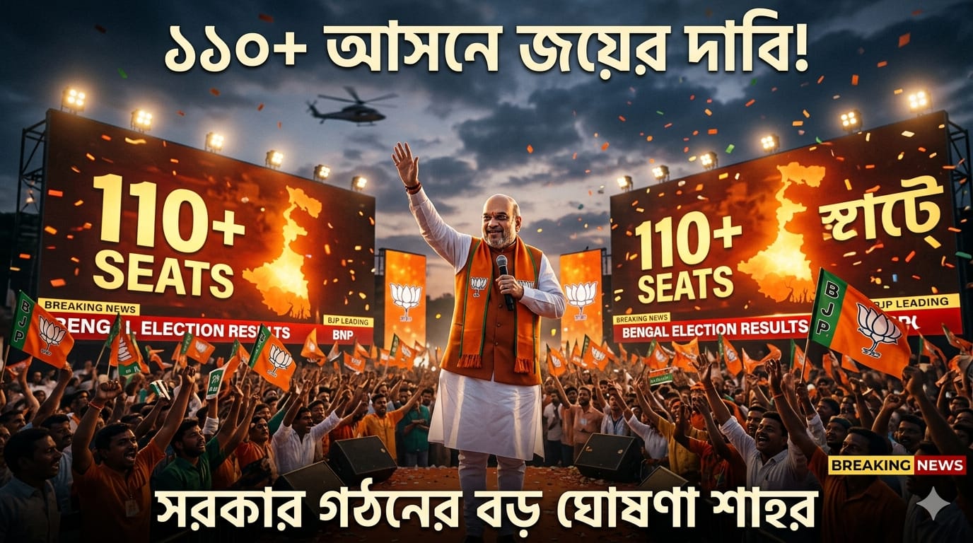 Amit Shah : '১৫২ আসনের মধ্যে ১১০টির অধিক আসনে বিজেপি জিততে চলেছে, অর্থাৎ দ্বিতীয় দফা মিলে আমরা প্রচন্ড বহুমত নিয়ে শুদ্ধরূপে সরকার গঠন করব' দাবি অমিত শাহের